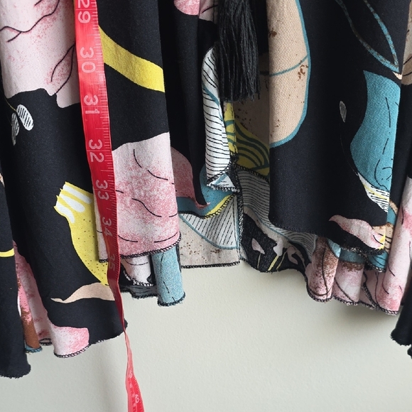 Womens Vintage Boho Button Up Split Floral Print Flowy Party Dress Floral Pink - Picture 12 of 12